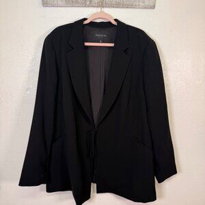LAFAYETTE 148 Black Tie front Blazer Size 22W  Pockets Minimalist Professional